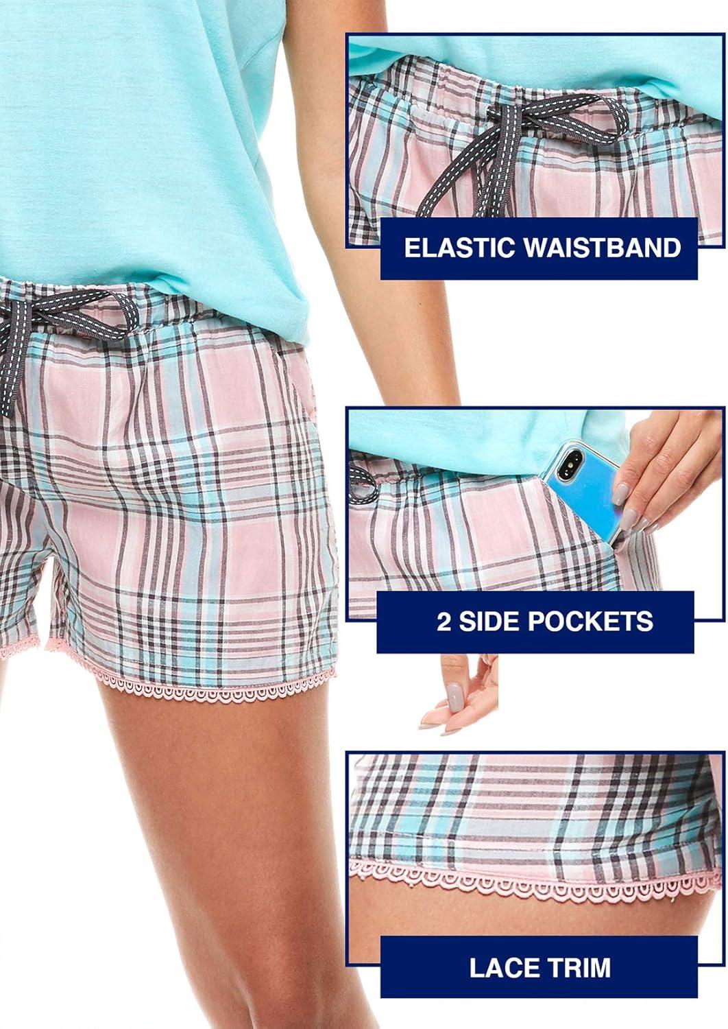 imageUS Polo Assn Summer Pajamas for Women 2 Piece with TShirt and Shorts Summer PJs for Women SetMint W Pockets