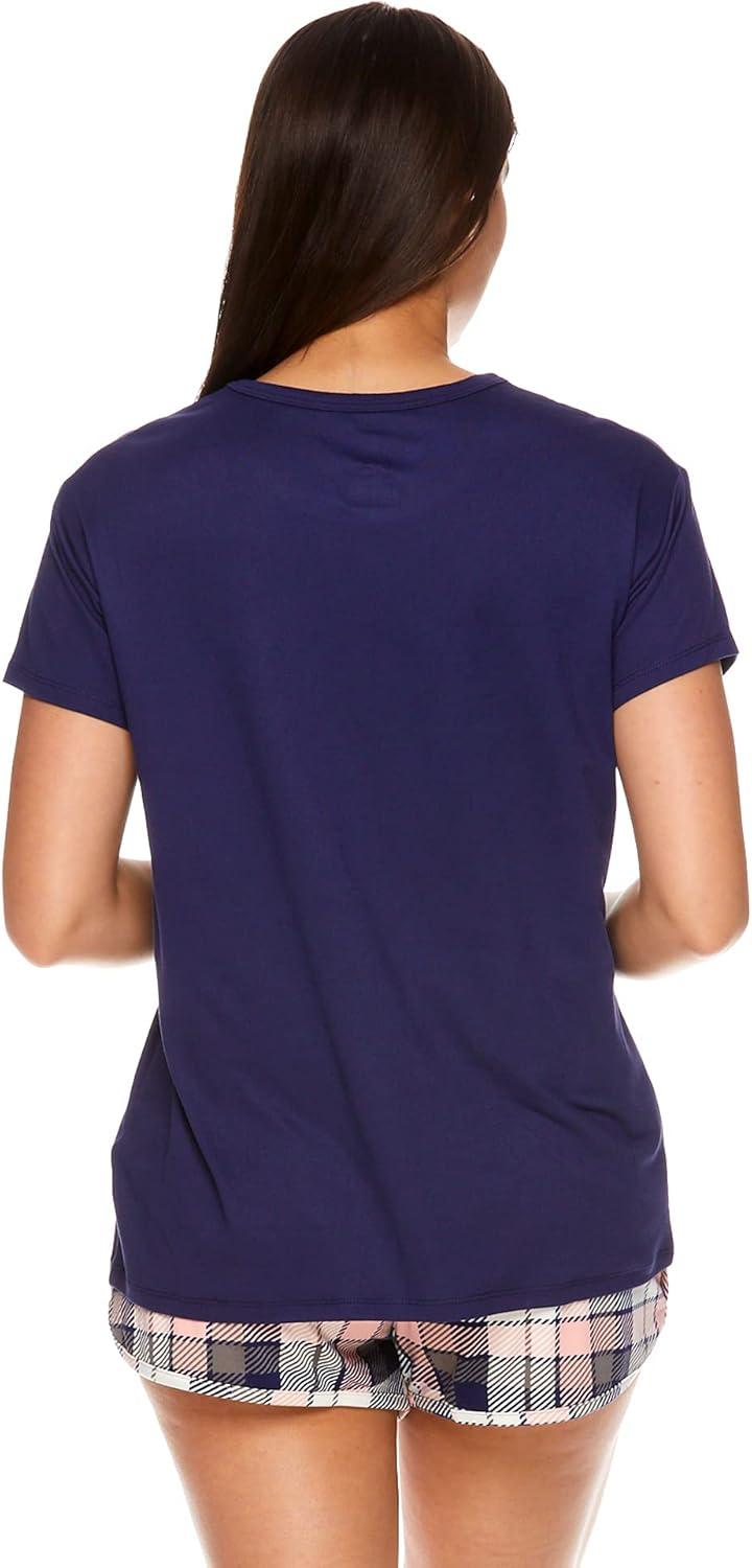 imageUS Polo Assn Summer Pajamas for Women 2 Piece with TShirt and Shorts Summer PJs for Women SetNavy3