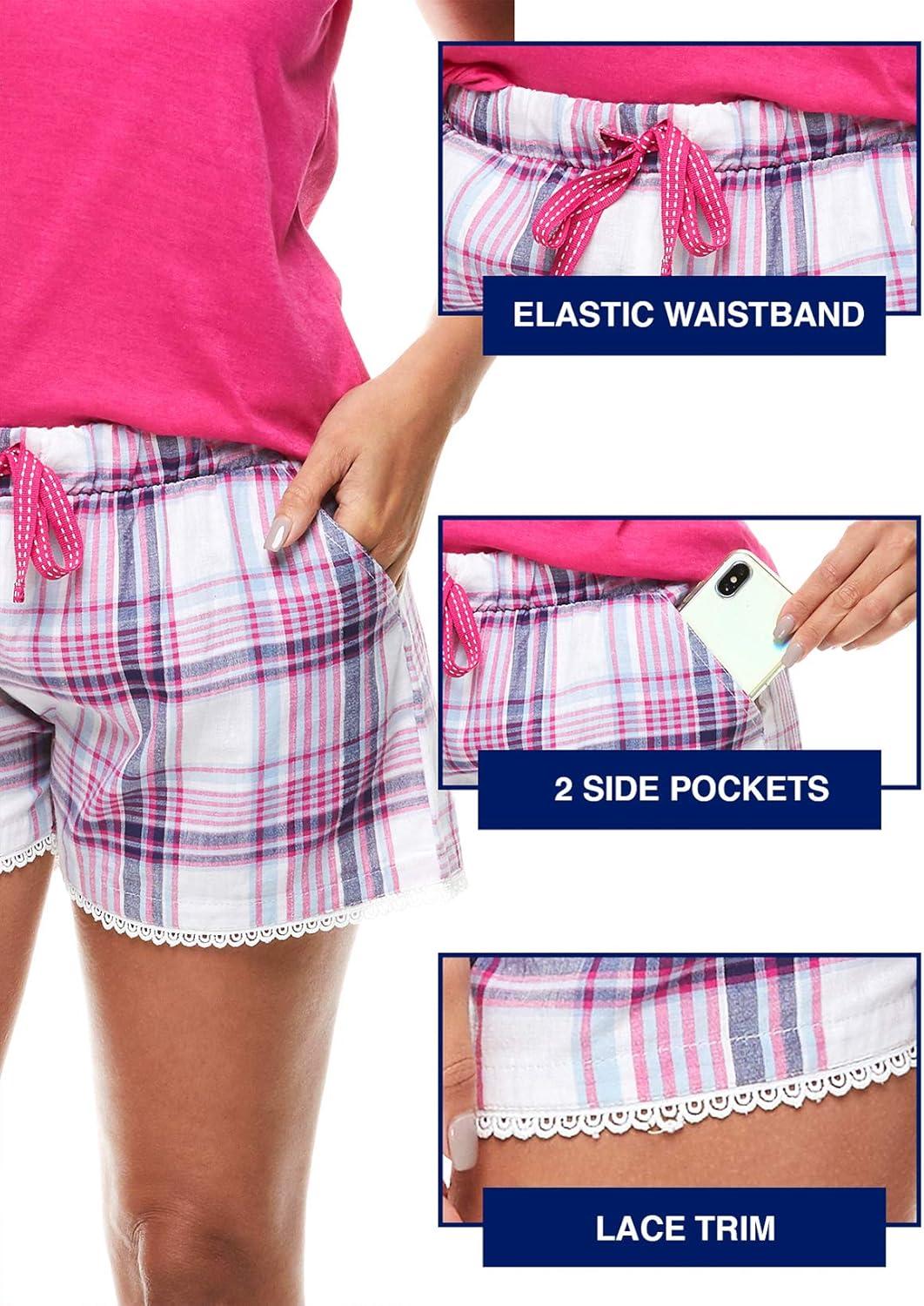 imageUS Polo Assn Summer Pajamas for Women 2 Piece with TShirt and Shorts Summer PJs for Women SetPink Paradise W Pockets