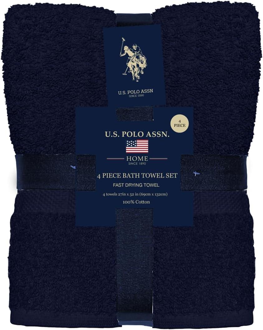 imageUS Polo Assn USPA 4PC Bath Towel SetNavy
