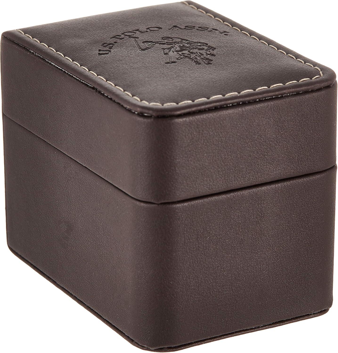 imageUS Polo Assn Womens GoldTone Chain Bracelet Watch 38mm Square Case Rhinestone Dial Adjustable Link Strap Elegant Quartz Dress Watch with GiftBox