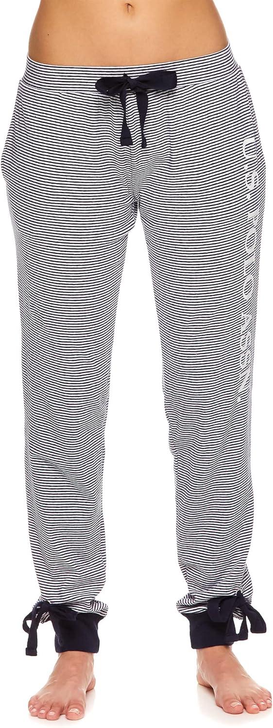 imageUS Polo Assn Womens Lounge and Pajama Set ShortSleeve Top and Jogger Pajamas for WomenNavy1