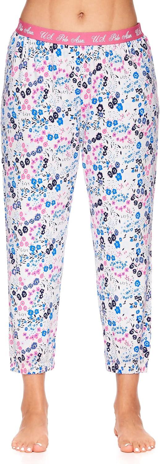 imageUS Polo Assn Womens Lounge and Pajama Set ShortSleeve Top and Jogger Pajamas for WomenPretty in Pink
