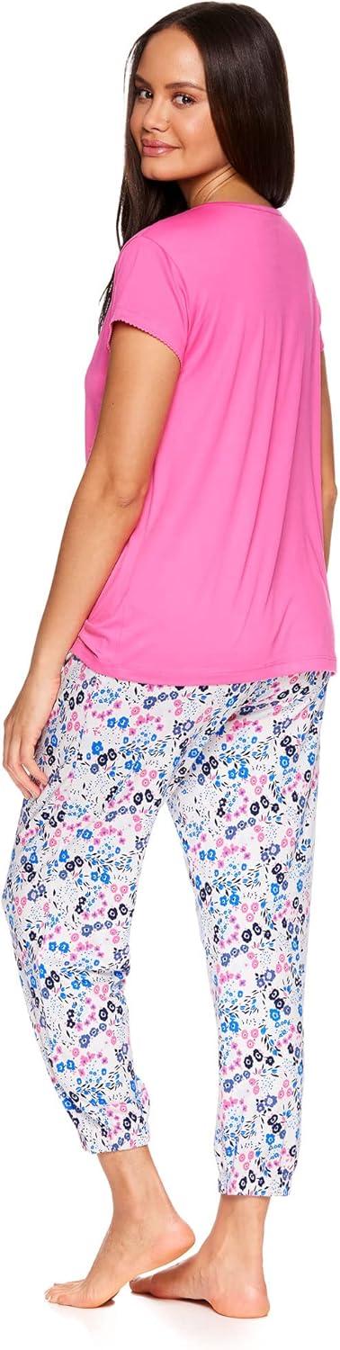 imageUS Polo Assn Womens Lounge and Pajama Set ShortSleeve Top and Jogger Pajamas for WomenPretty in Pink