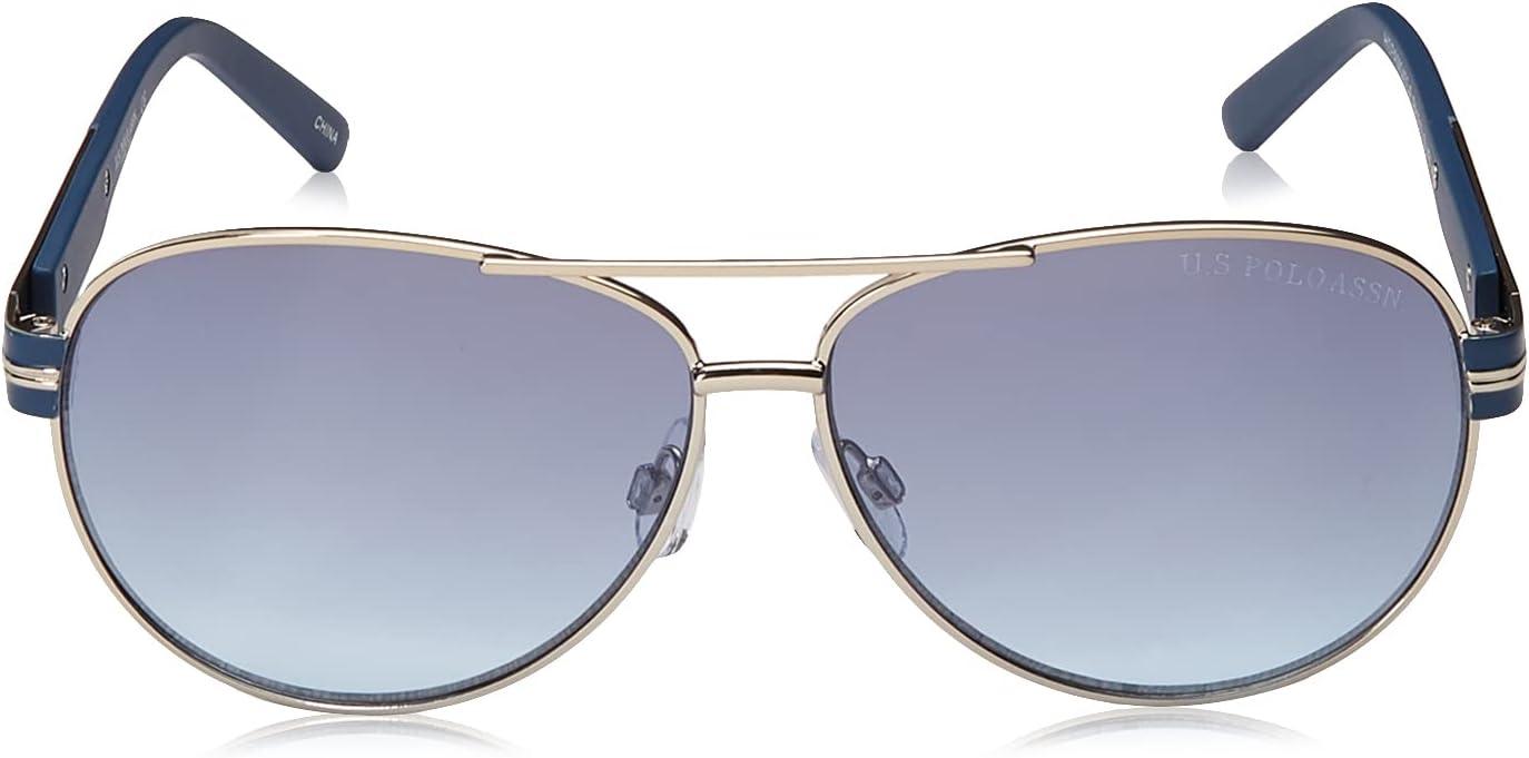 imageUS Polo Assn Womens Pa1013 Metal Uv400 Protective Aviator Pilot Sunglasses Classic Gifts for Men 59 MmSilver Metal Matte Blue