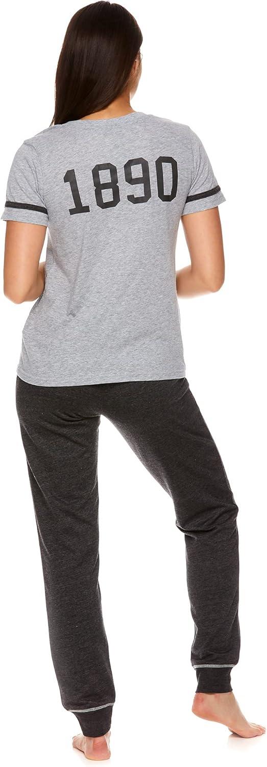 imageUS Polo Assn Womens Pajama Set Short Sleeve Shirt and Pajama Pants Sleepwear and Lounge Sets for WomenHeather Grey8vneck