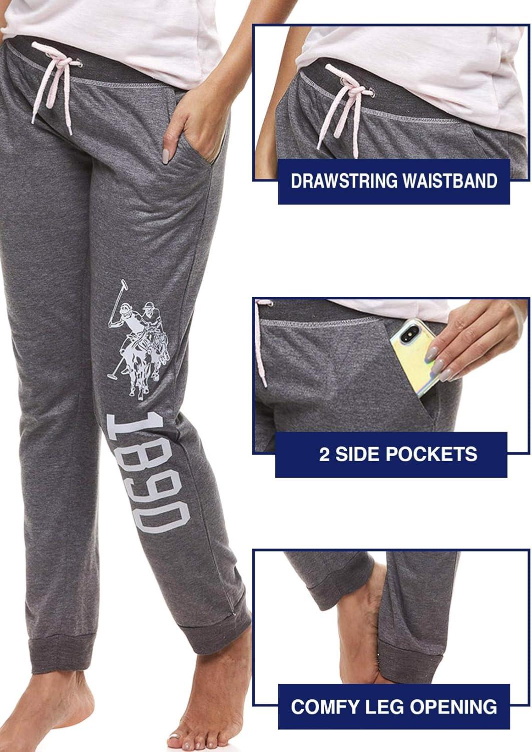 imageUS Polo Assn Womens Pajama Set Short Sleeve Shirt and Pajama Pants Sleepwear and Lounge Sets for WomenPink Daisy WPocketsvneck