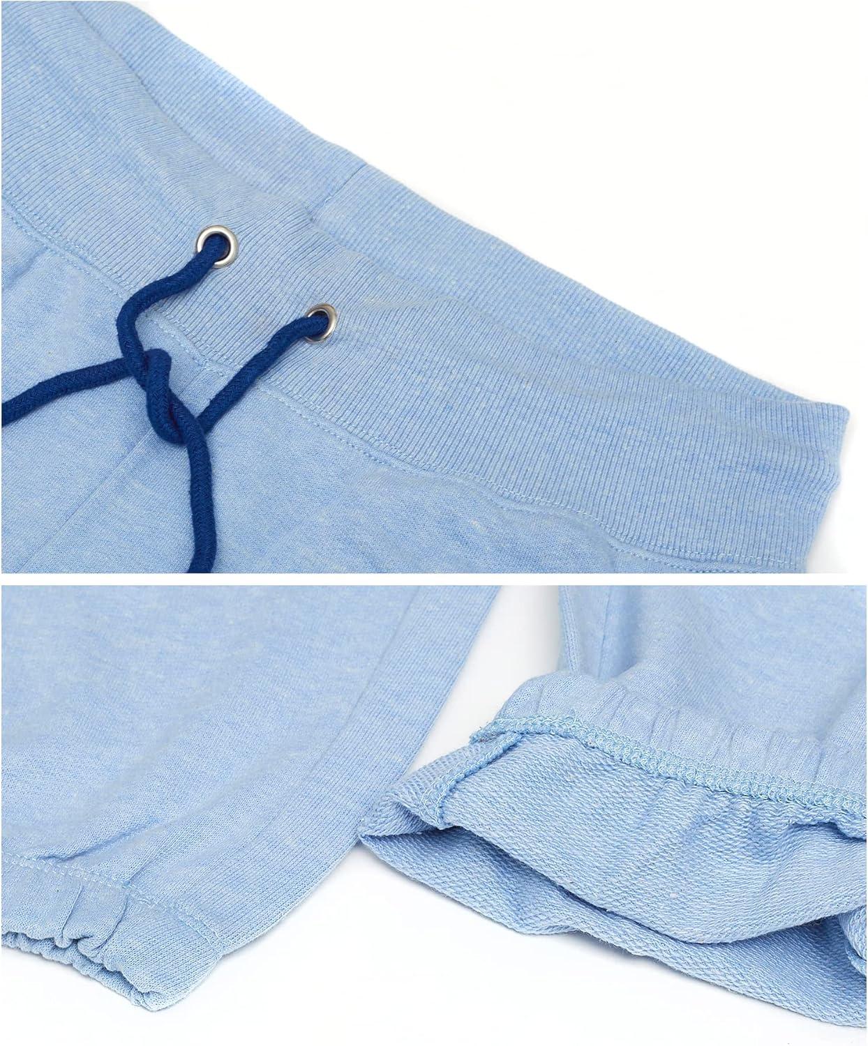 imageUS Polo Assn Womens Sweatpants Women Joggers Sweats with Logo Print French Terry PolyCottonBlue Yonder Heather With Navy Blue Print