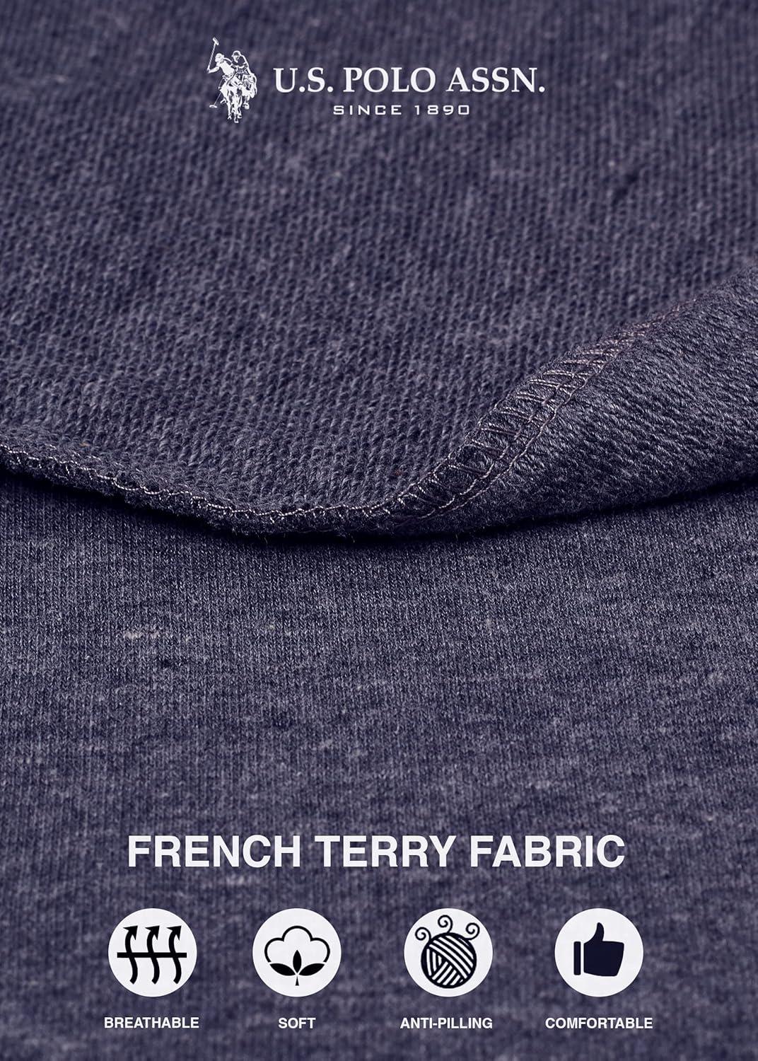 imageUS Polo Assn Womens Sweatpants Women Joggers Sweats with Logo Print French Terry PolyCottonDark Navy Heather