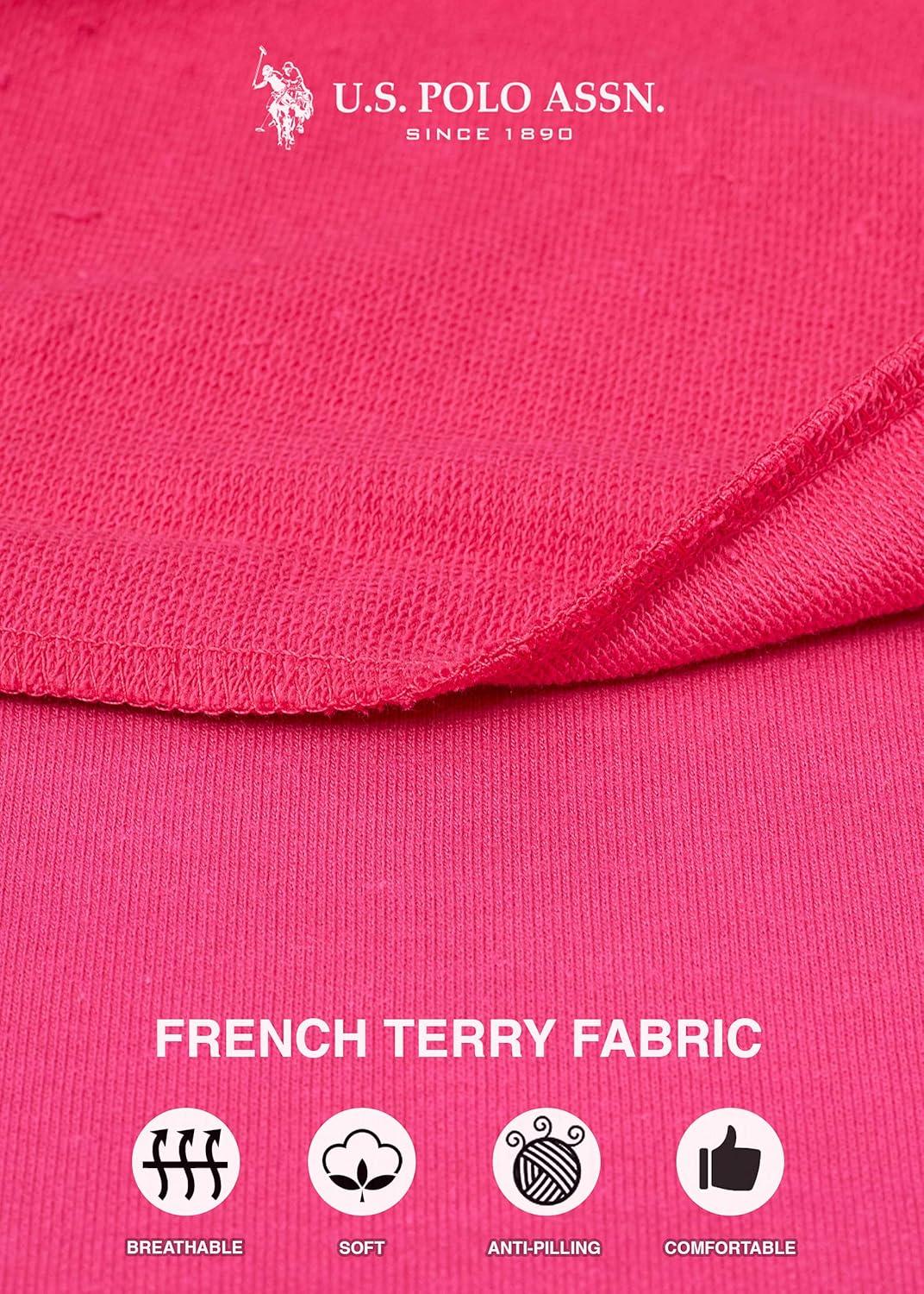 imageUS Polo Assn Womens Sweatpants Women Joggers Sweats with Logo Print French Terry PolyCottonFuchsia3