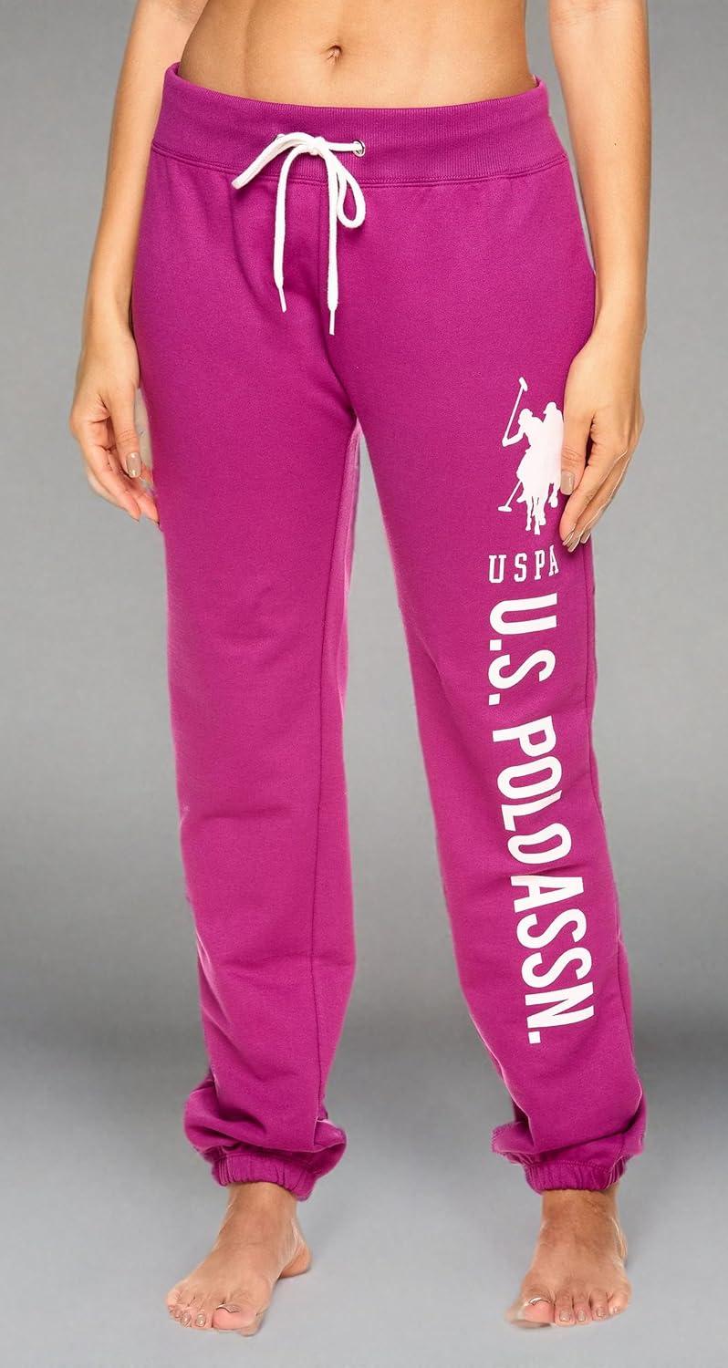 imageUS Polo Assn Womens Sweatpants Women Joggers Sweats with Logo Print French Terry PolyCottonMagenta1