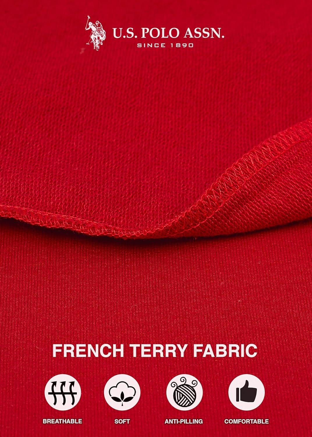 imageUS Polo Assn Womens Sweatpants  Women Joggers Sweats with Logo Print  French Terry PolyCottonRed