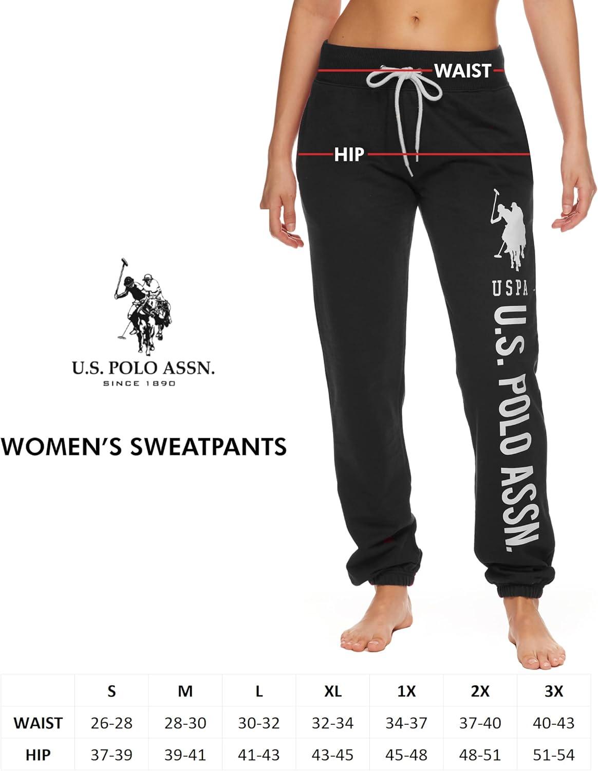 imageUS Polo Assn Womens Sweatpants Women Joggers Sweats with Logo Print French Terry PolyCottonWinterberry1