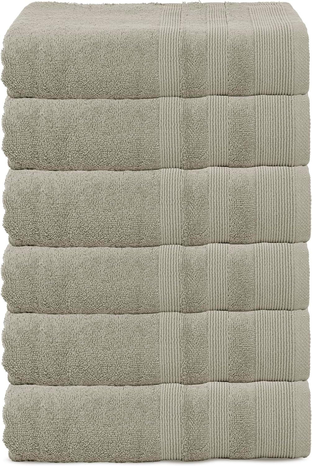 imageUSPA 550 GSM 16S Ring Bath Towel 6PackBeige