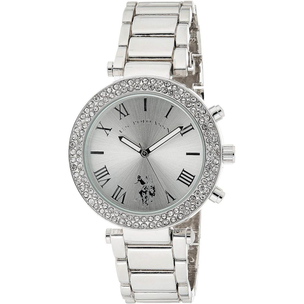 imageAccutime US Polo Assn Womens Quartz SilverToned Dress Watch Model USC40172