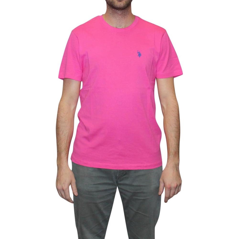imageUS POLO ASSN Mens Crew Neck Small Pony TShirtBig Top Pink