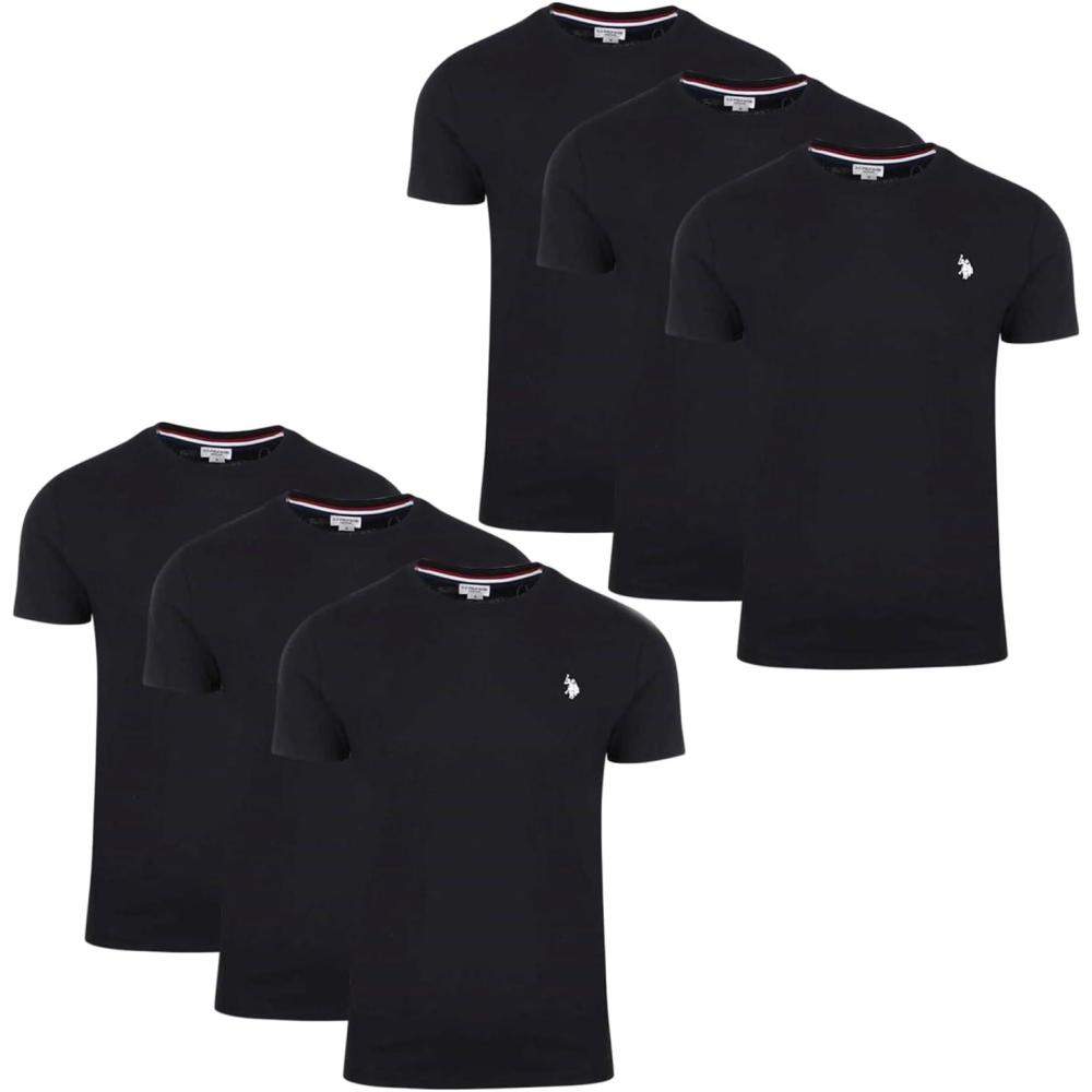 imageUS POLO ASSN Mens Crew Neck Small Pony TShirtBlack 6pack