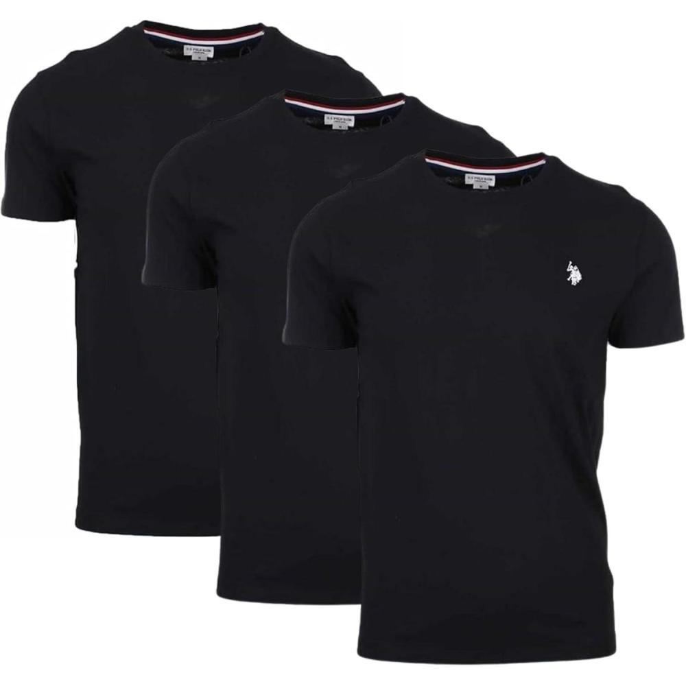 imageUS POLO ASSN Mens Crew Neck Small Pony TShirtBlackBlackBlack