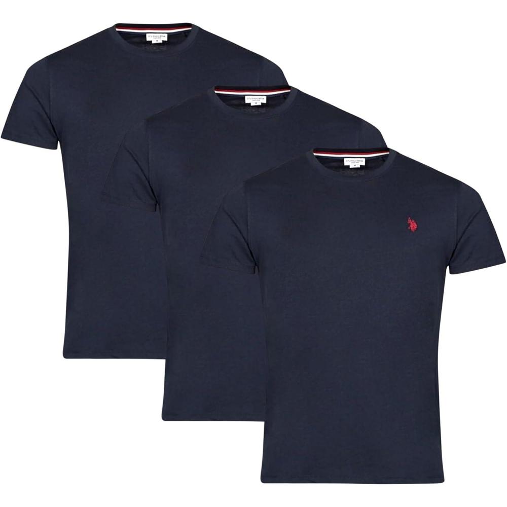 imageUS POLO ASSN Mens Crew Neck Small Pony TShirtClassic Navy 3pack