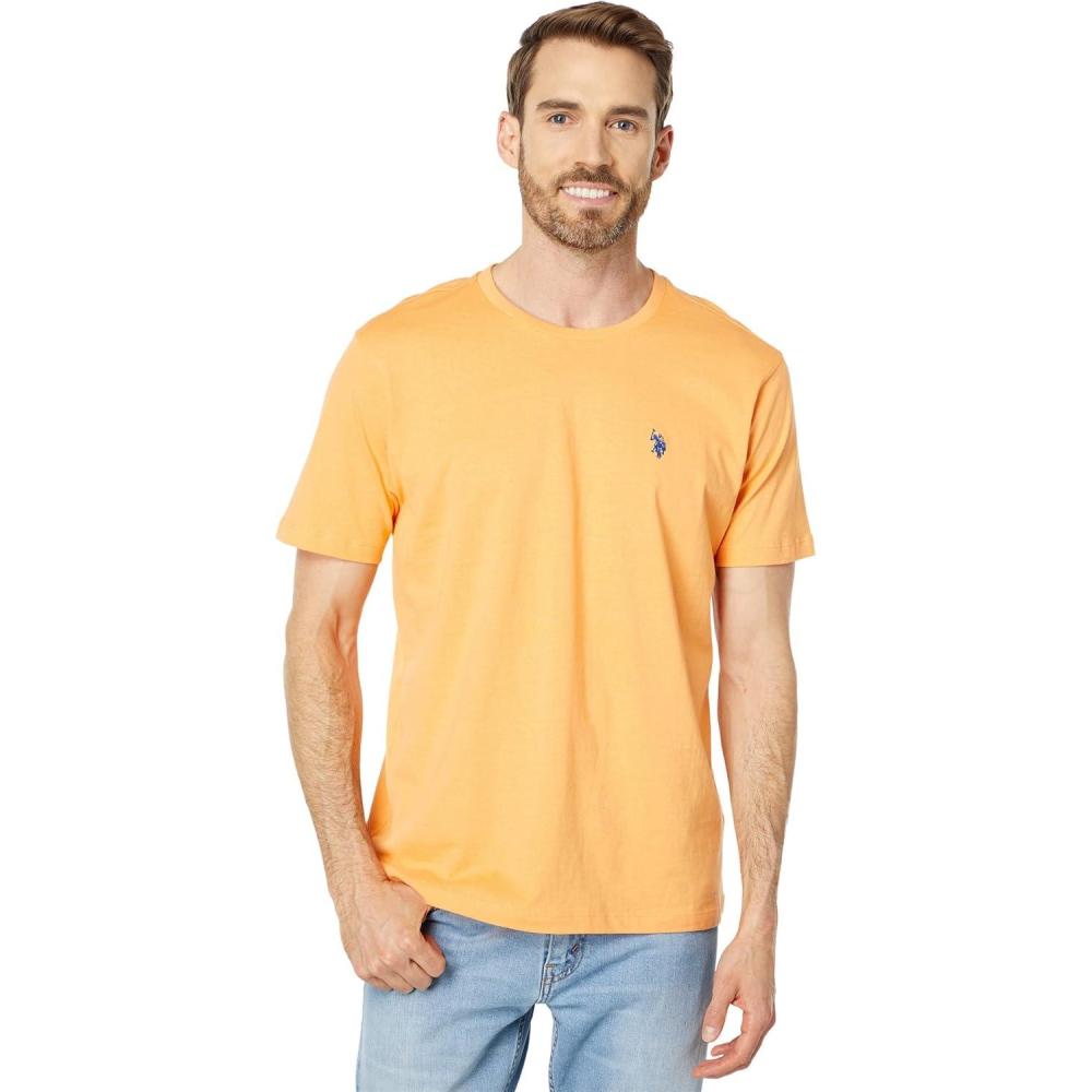 imageUS POLO ASSN Mens Crew Neck Small Pony TShirtGloaming Orange