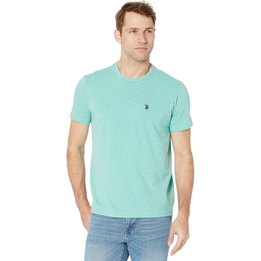 imageUS POLO ASSN Mens Crew Neck Small Pony TShirtJade Green Heather