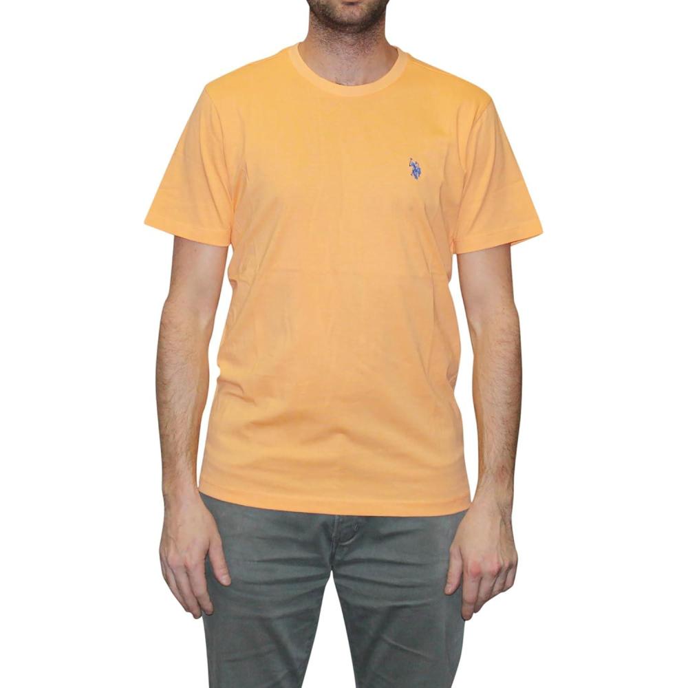 imageUS POLO ASSN Mens Crew Neck Small Pony TShirtLiberal Orange