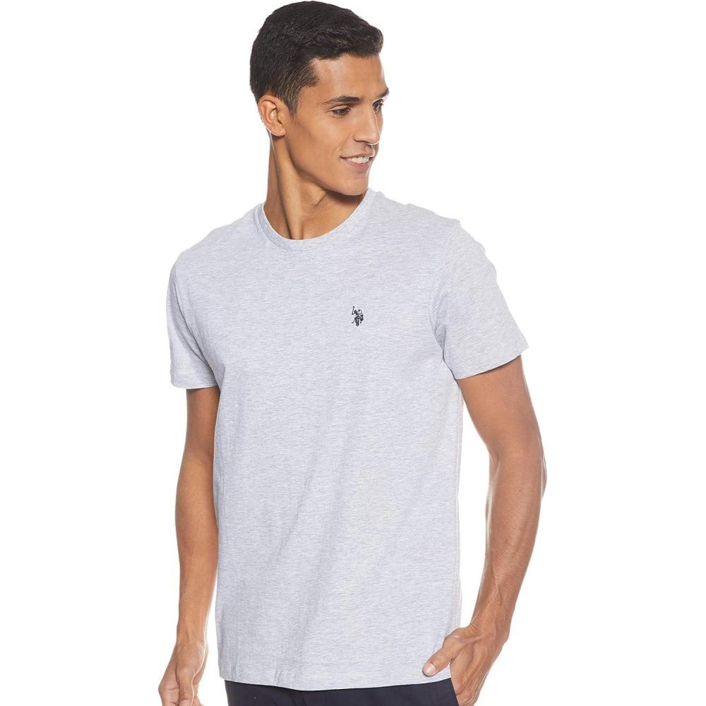 imageUS POLO ASSN Mens Crew Neck Small Pony TShirtLight Heather Gray