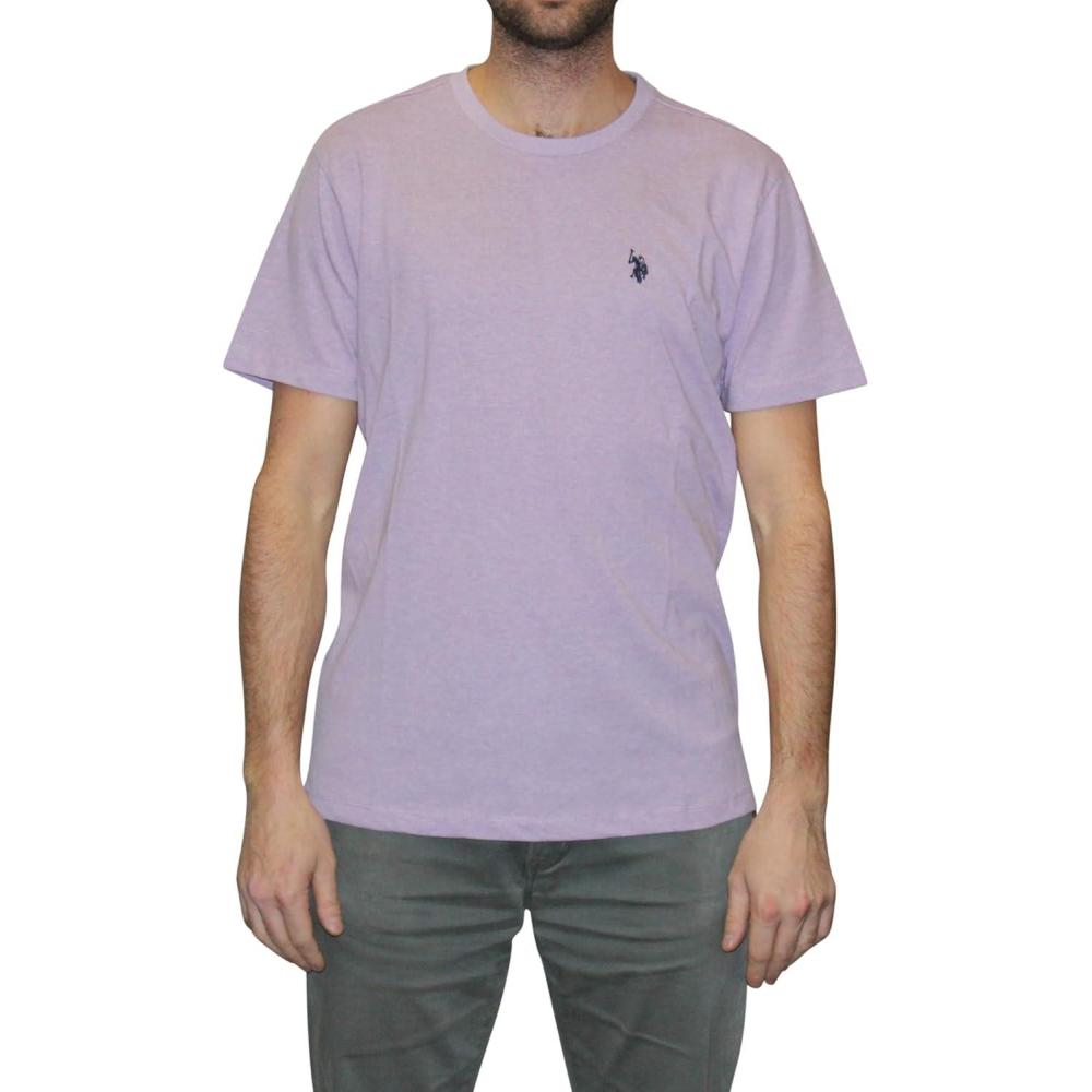 imageUS POLO ASSN Mens Crew Neck Small Pony TShirtLilac Heather