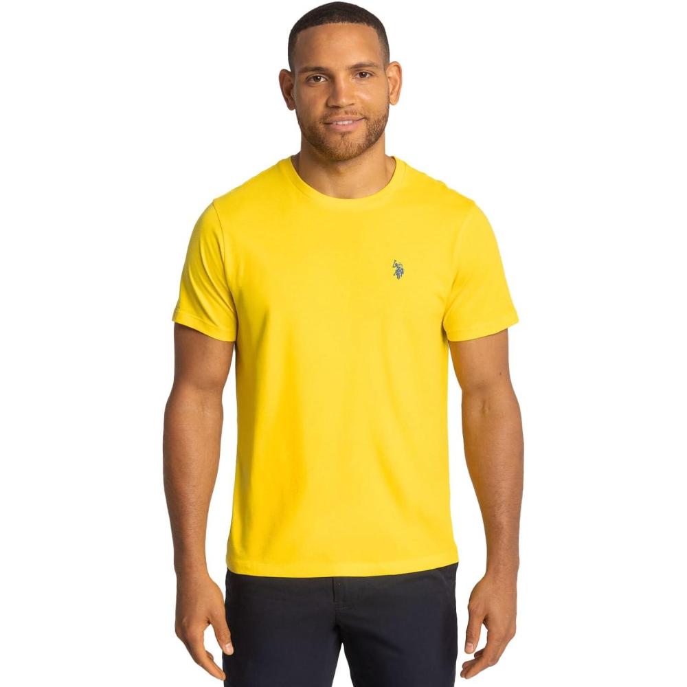 imageUS POLO ASSN Mens Crew Neck Small Pony TShirtMid Day Yellow
