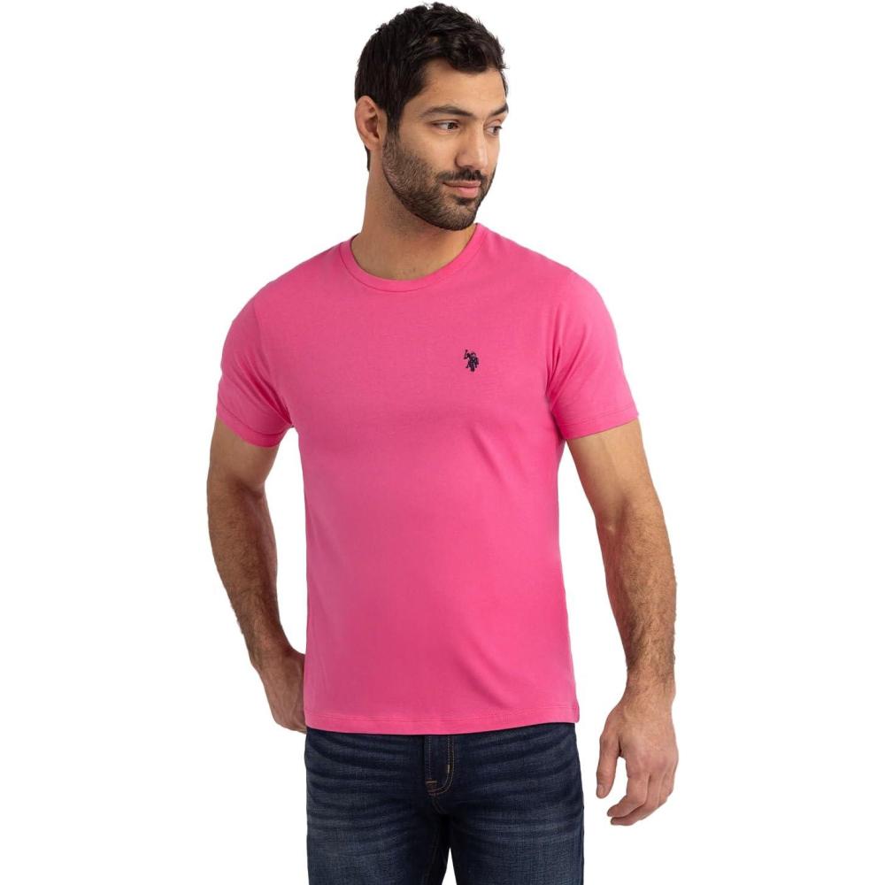 imageUS POLO ASSN Mens Crew Neck Small Pony TShirtPink Moon