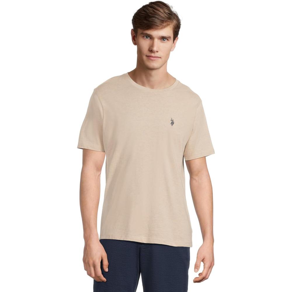 imageUS POLO ASSN Mens Crew Neck Small Pony TShirtSourdough Heather