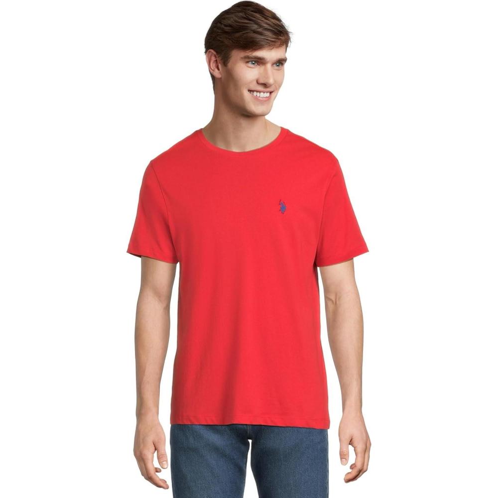 imageUS POLO ASSN Mens Crew Neck Small Pony TShirtUpstate Red