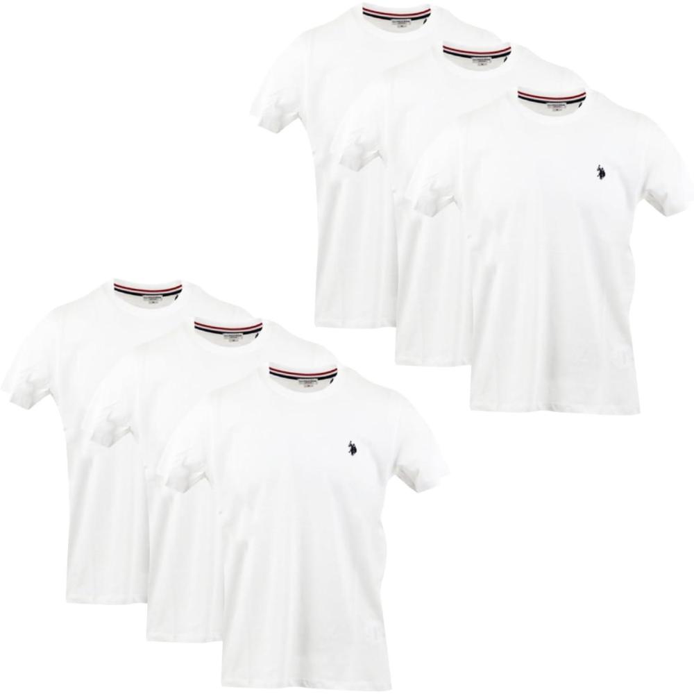 imageUS POLO ASSN Mens Crew Neck Small Pony TShirtWhite 6pack