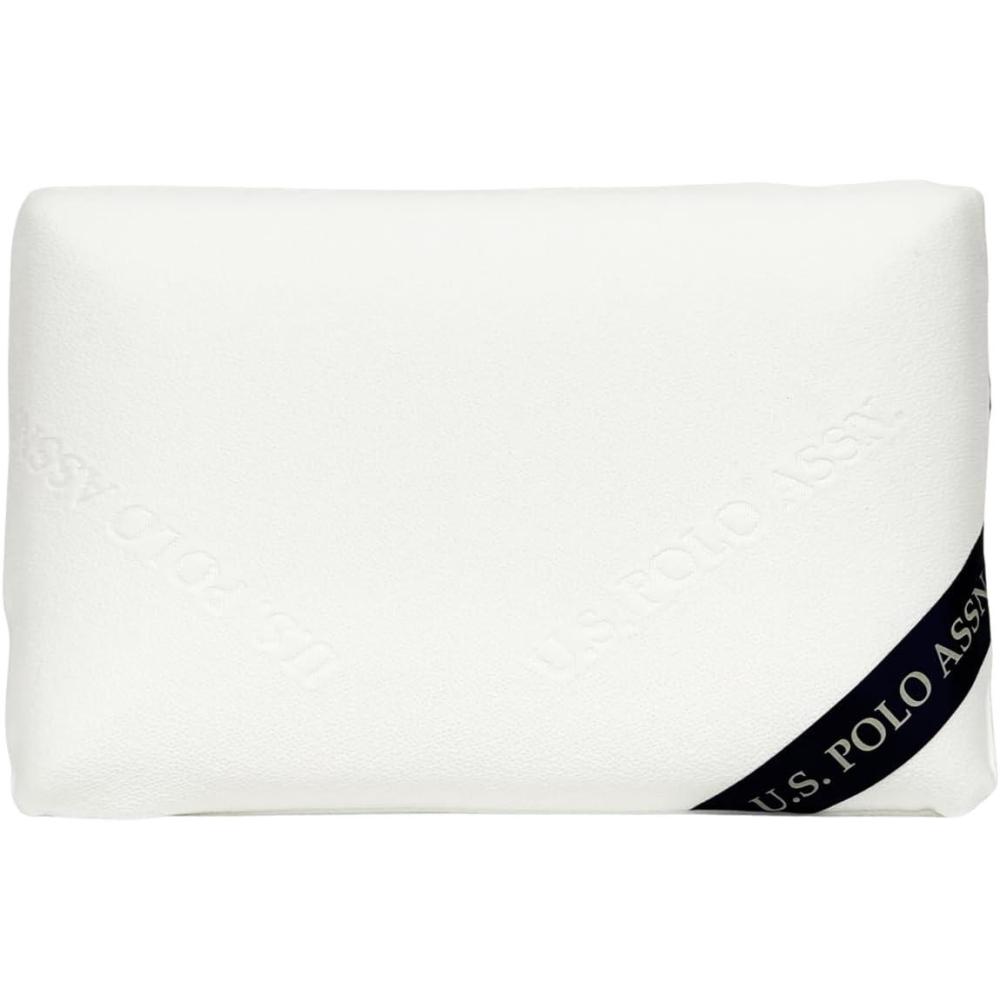 imageUS Polo Assn Classic Memory Foam Pillow 21 x 13 x 4 inches White Removable Cover