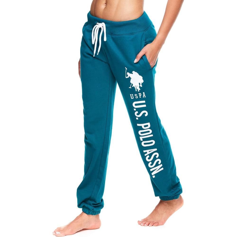 imageUS Polo Assn Essentials Womens Sweatpants with Pockets Comfy and Breathable French Terry Joggers for WomenDark Green 1
