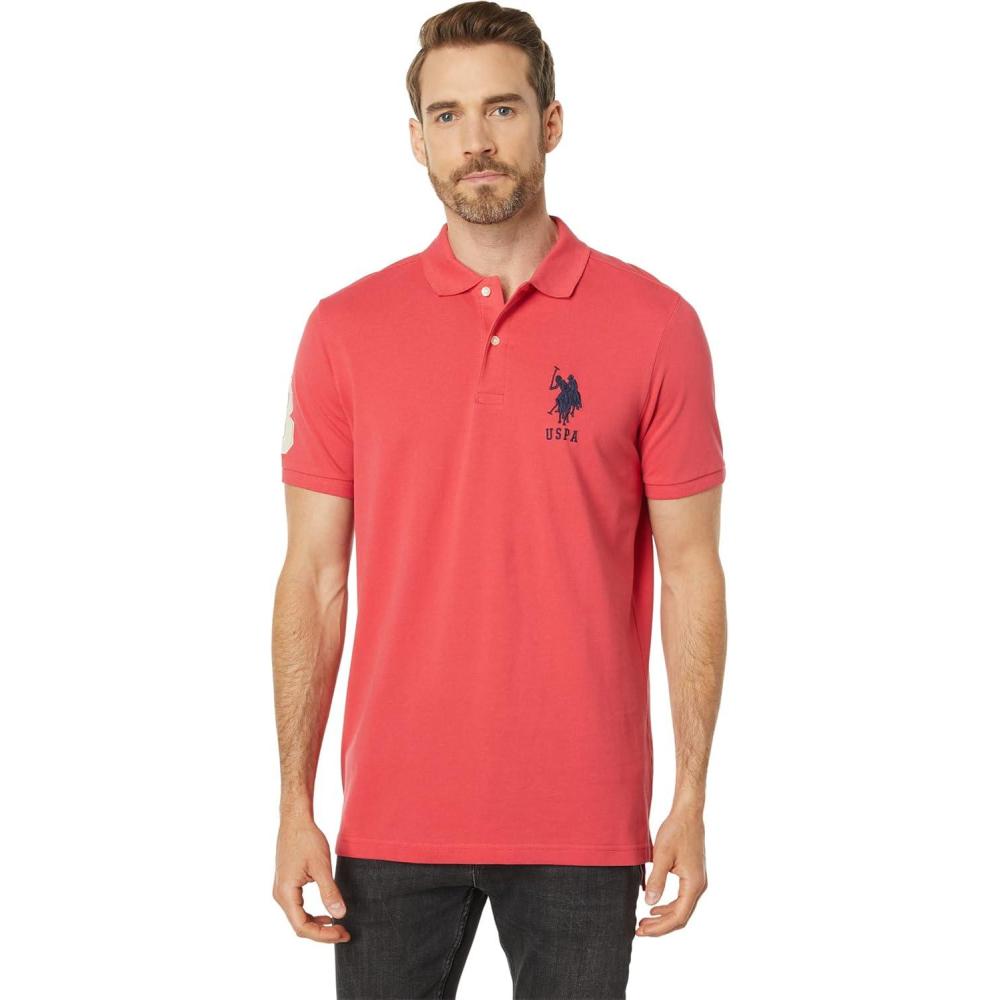 imageUS Polo Assn Mens Solid Pique Polo ShirtWinterberry