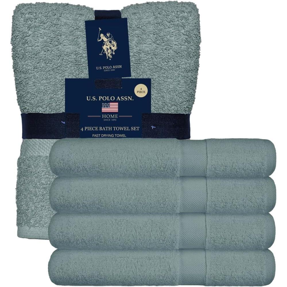 imageUS Polo Assn USPA 4PC Bath Towel SetSeafoam