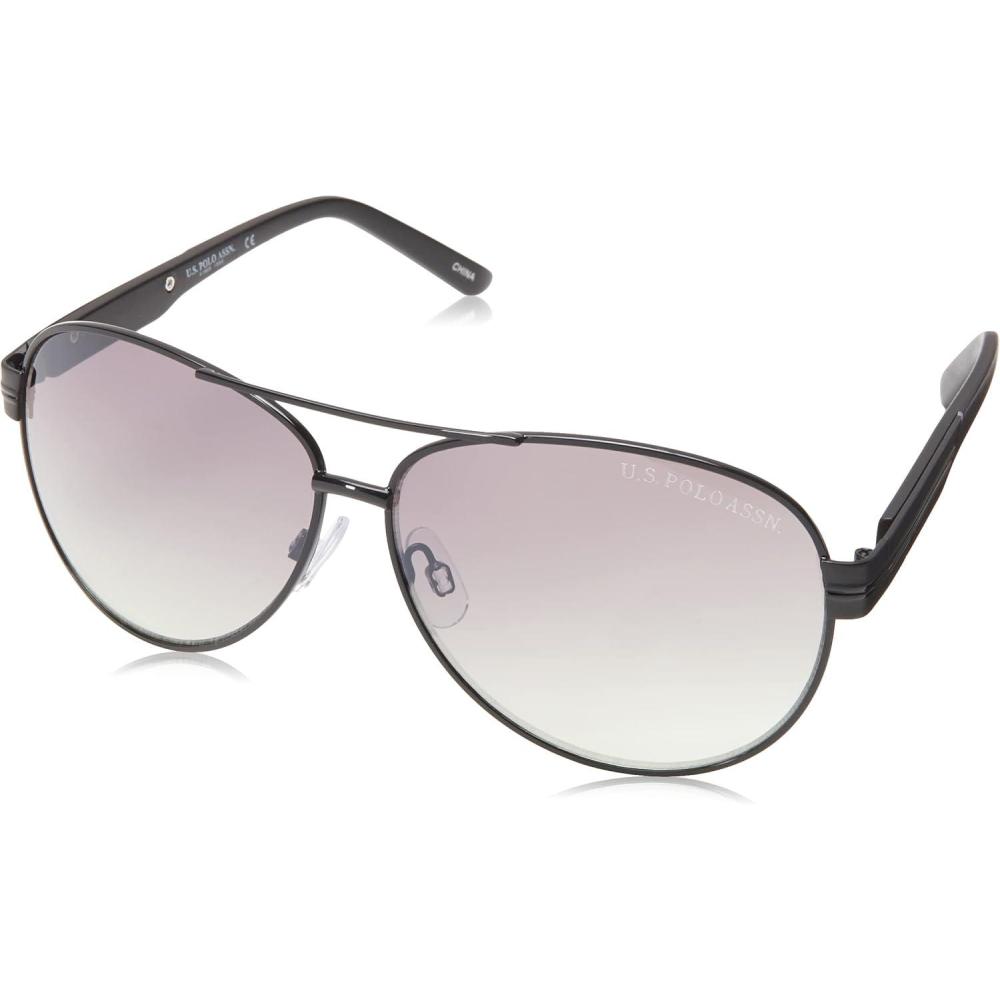 imageUS Polo Assn Womens Pa1013 Metal Uv400 Protective Aviator Pilot Sunglasses Classic Gifts for Men 59 MmBlack Metal Matte Black