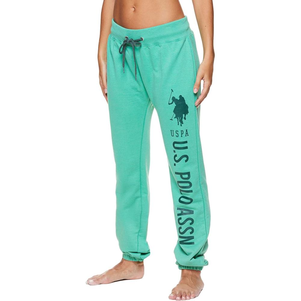 imageUS Polo Assn Womens Sweatpants Women Joggers Sweats with Logo Print French Terry PolyCottonJade1
