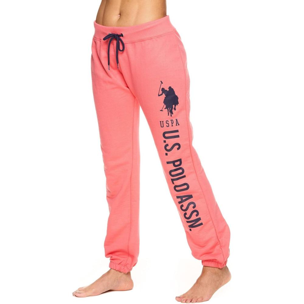 imageUS Polo Assn Womens Sweatpants Women Joggers Sweats with Logo Print French Terry PolyCottonWinterberry1