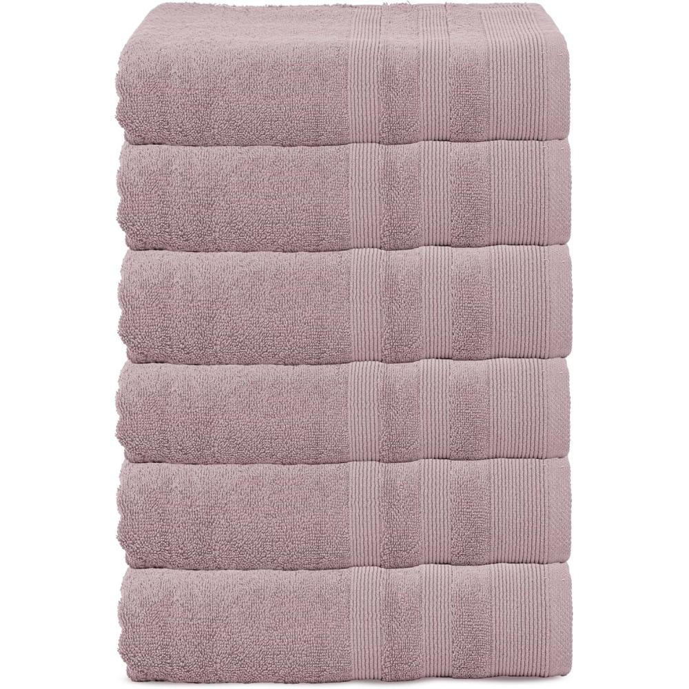 imageUSPA 550 GSM 16S Ring Bath Towel 6PackPink