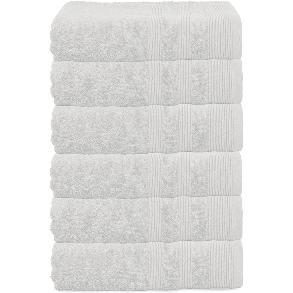 imageUSPA 550 GSM 16S Ring Bath Towel 6PackWhite