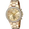 imageUS Polo Assn Womens Analog Watch  GoldTone Dial with CrystalEmbellished Bezel and Stainless Steel Bracelet  Elegant Durable and Adjustable Fit for Wrists 55quot to 8quot