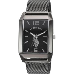 Accutime U.S. Polo Assn. Classic Men’s Quartz Metal and Alloy Watch, Color:Black (Model: USC80383)