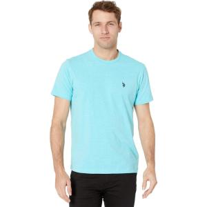 U.S. POLO ASSN. Men’s Crew Neck Small Pony T-Shirt(Artist Aqua Heather)