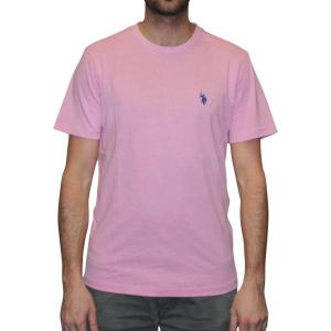 U.S. POLO ASSN. Men’s Crew Neck Small Pony T-Shirt(Cali Pink Heather)