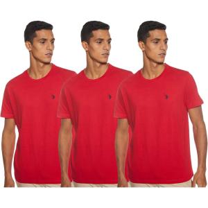 U.S. POLO ASSN. Men’s Crew Neck Small Pony T-Shirt(Engine Red (3-pack))