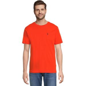 U.S. POLO ASSN. Men’s Crew Neck Small Pony T-Shirt(Explorer Orange)