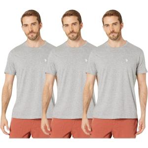 U.S. POLO ASSN. Men’s Crew Neck Small Pony T-Shirt(Heather Gray (3-pack))