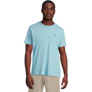 U.S. POLO ASSN. Men’s Crew Neck Small Pony T-Shirt(Medium Aqua Heather)